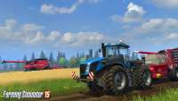 Скриншот уборки зерновых в Farming Simulator 2015