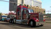 Красный грузовик из American Truck Simulator