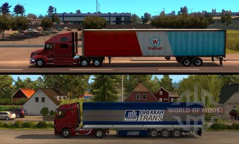 American Truck Simulator - сравнение длины прицепов