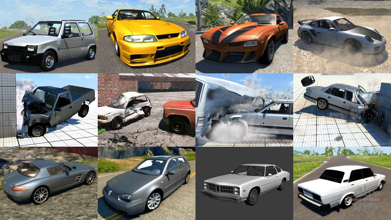 Автомобили и карты - основные функциональные элементы игры BeamNG Drive. 